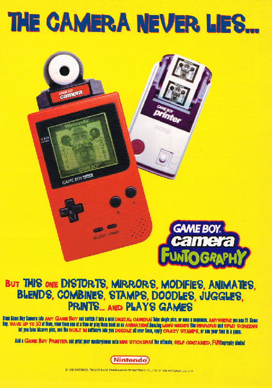 Publicité Game Boy Camera Nintendo Advertising