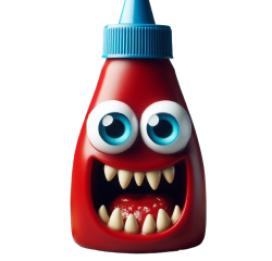 bouteille de ketchup moutarde man